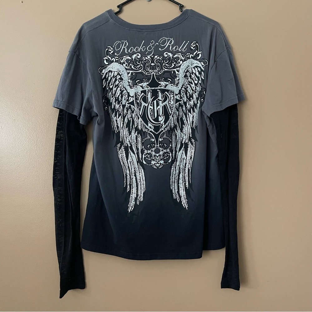 Y2K Panhandle Slim Rock & Roll Cowgirl Studded long sleeve Size XXL